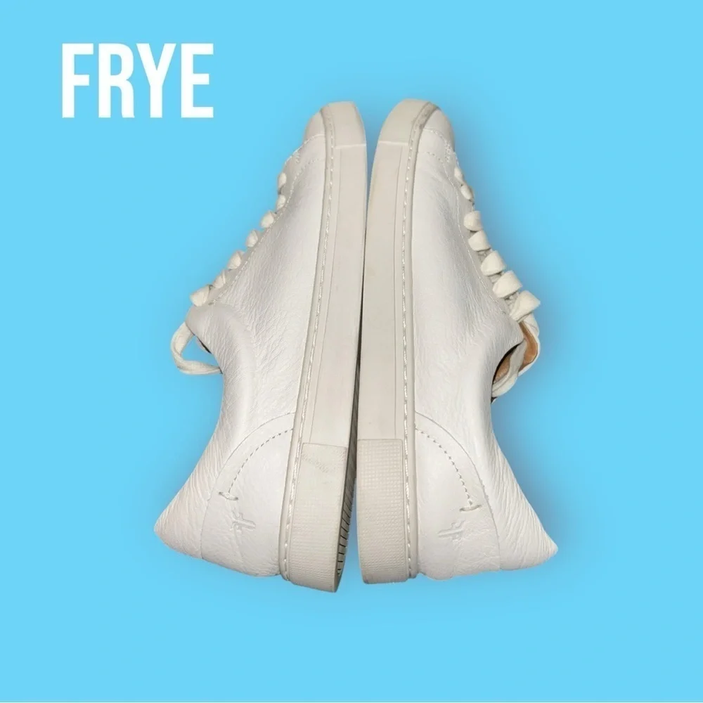 Frye Women's Tumbled Leather Ivy Low Lace Sneakers White Size 9 M